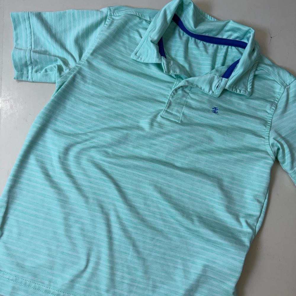 Izod Mint Green Kids Polo with Blue Trim
